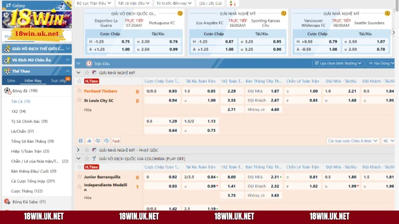 Thể thao 18WIN mang lại trải nghiệm tuyệt vời nhất cho người chơi 