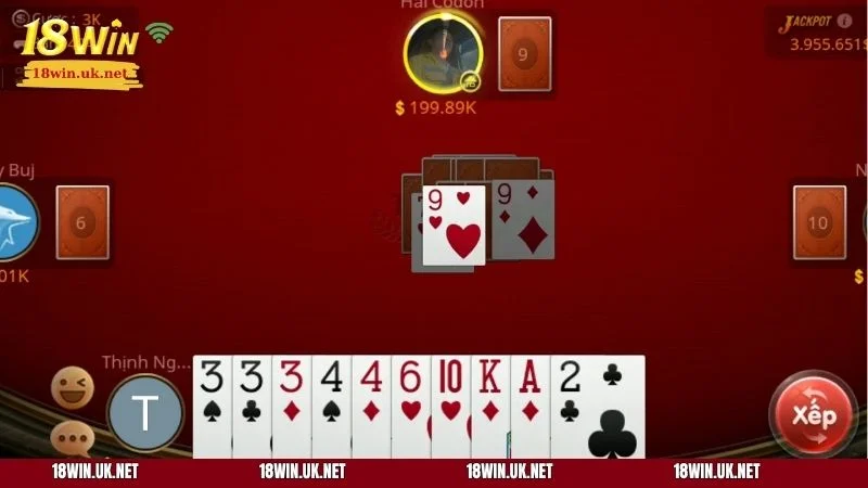 Tiến Lên Miền Nam là trò chơi không thể thay thế tại game bài 18WIN